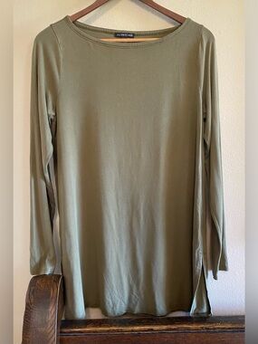 Eileen Fisher Olive Green Knit Tunic S